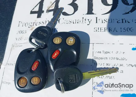 2003 GMC Sierra 1500 Sle z USA, uszkodzony, nr VIN 2GTEC19V331309231